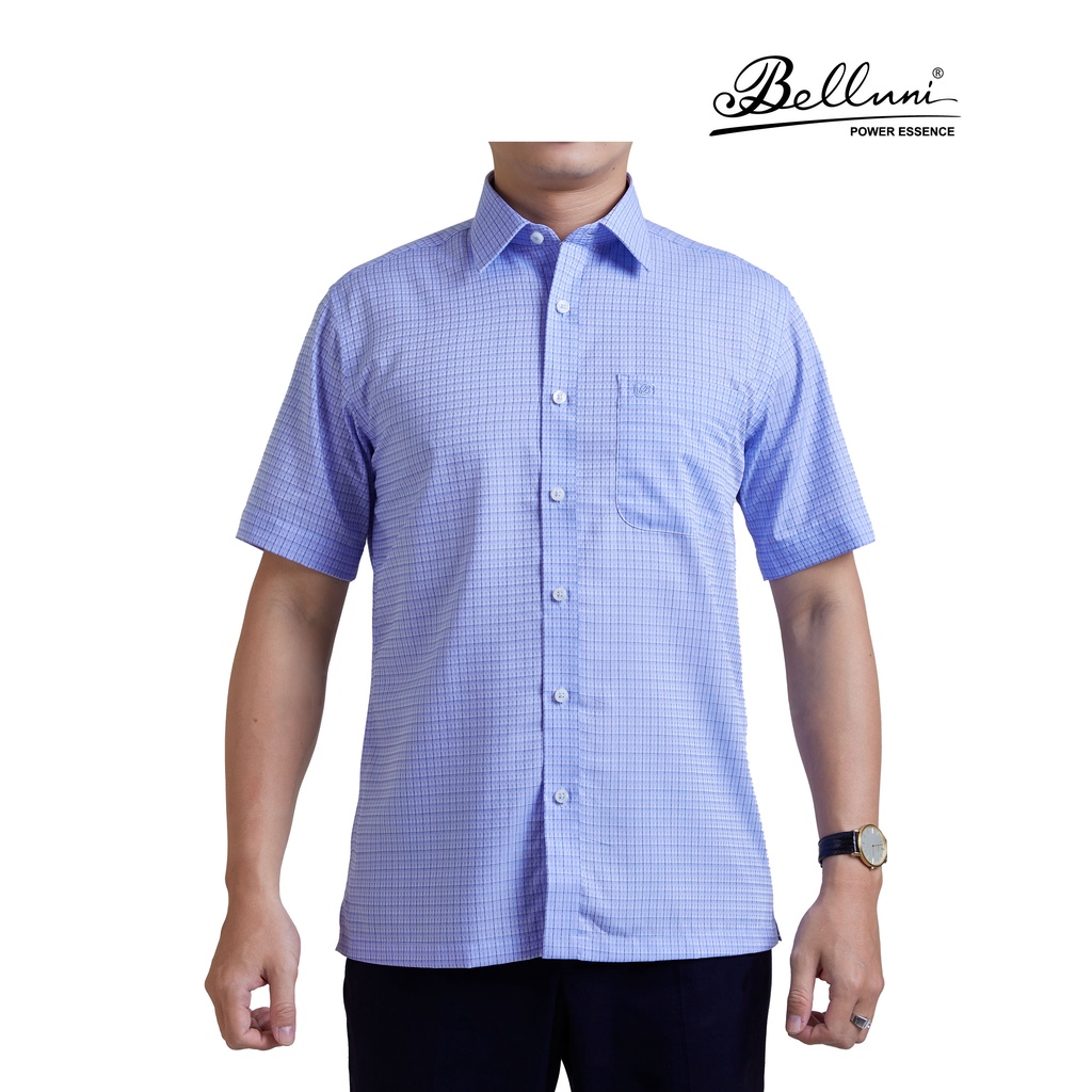 Áo sơ mi nam ngắn tay BELLUNI vải sợi tre mềm mại chống nhăn - ABN.BP.BE.223.B7