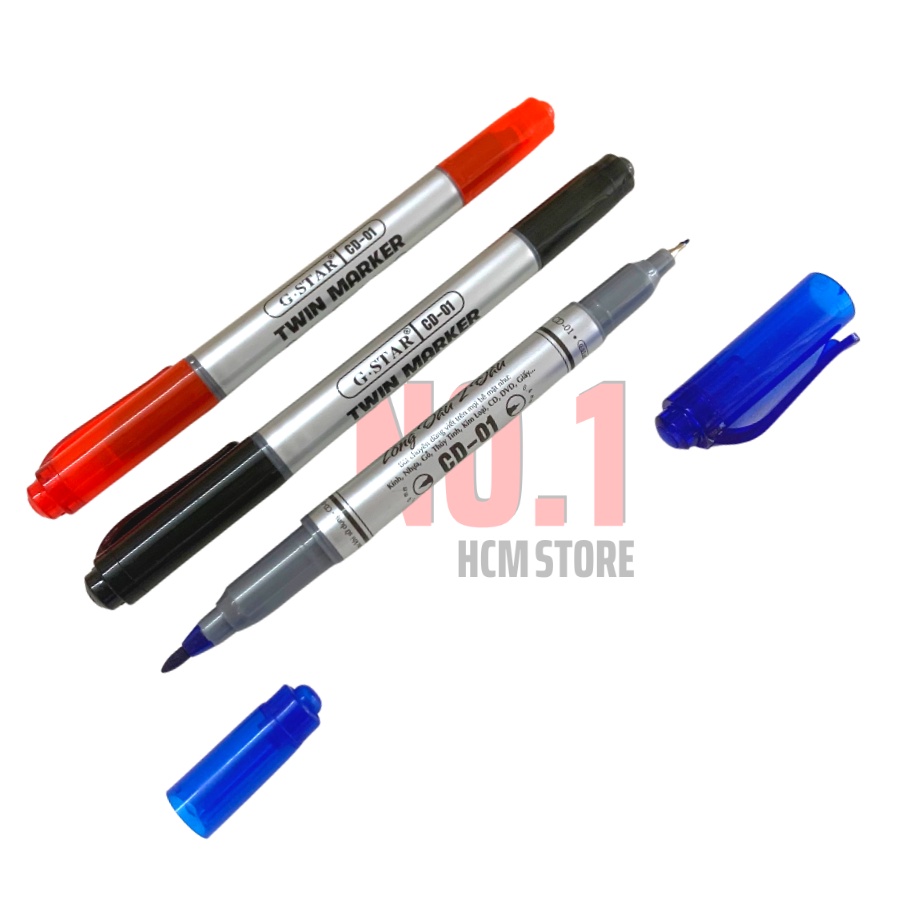 Hộp 12 Cây Bút Lông Dầu 2 đầu Gstar CD-01 Vâng Thiên  - Văn Phòng Phẩm No.1