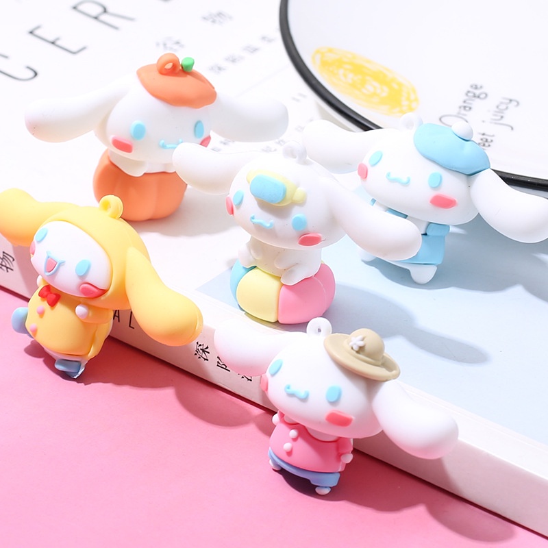 Mô hình nhân vật Cinnamoroll dễ thương trang trí móc khóa, dán Jibbitz, DIY