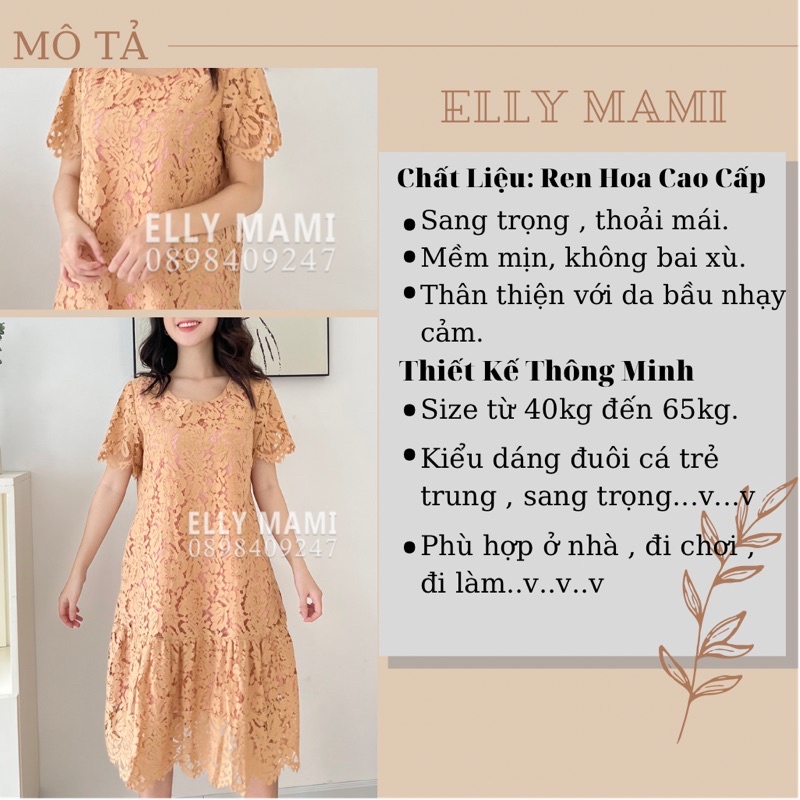 ( 40kg - 65kg ) Đầm Bầu , Suông Ren Đuôi Cá Form Dễ Mặc Thoải Mái Suốt Thai Kì &amp; Sau Sinh Thiết Kế Cao Cấp