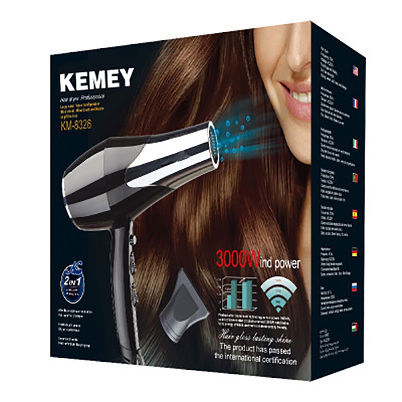Máy sấy tóc công suất lớn KEMEY cao cấp 2 chiều nóng lạnh salon chuyên dùng TL779