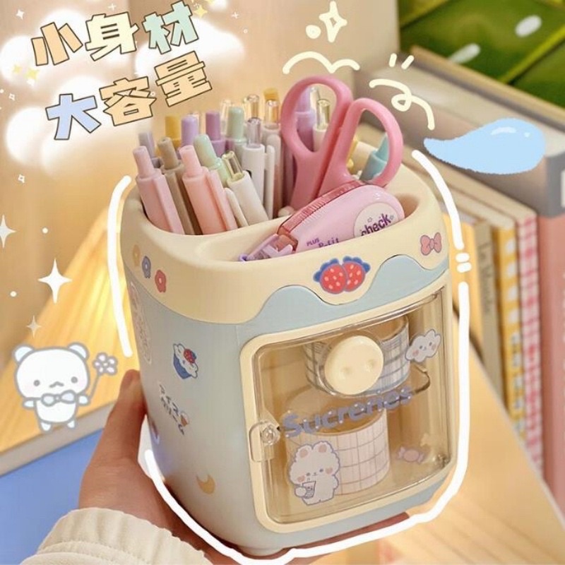 Ống Đựng Bút Mũi Heo ( Tặng Kèm Sticker )