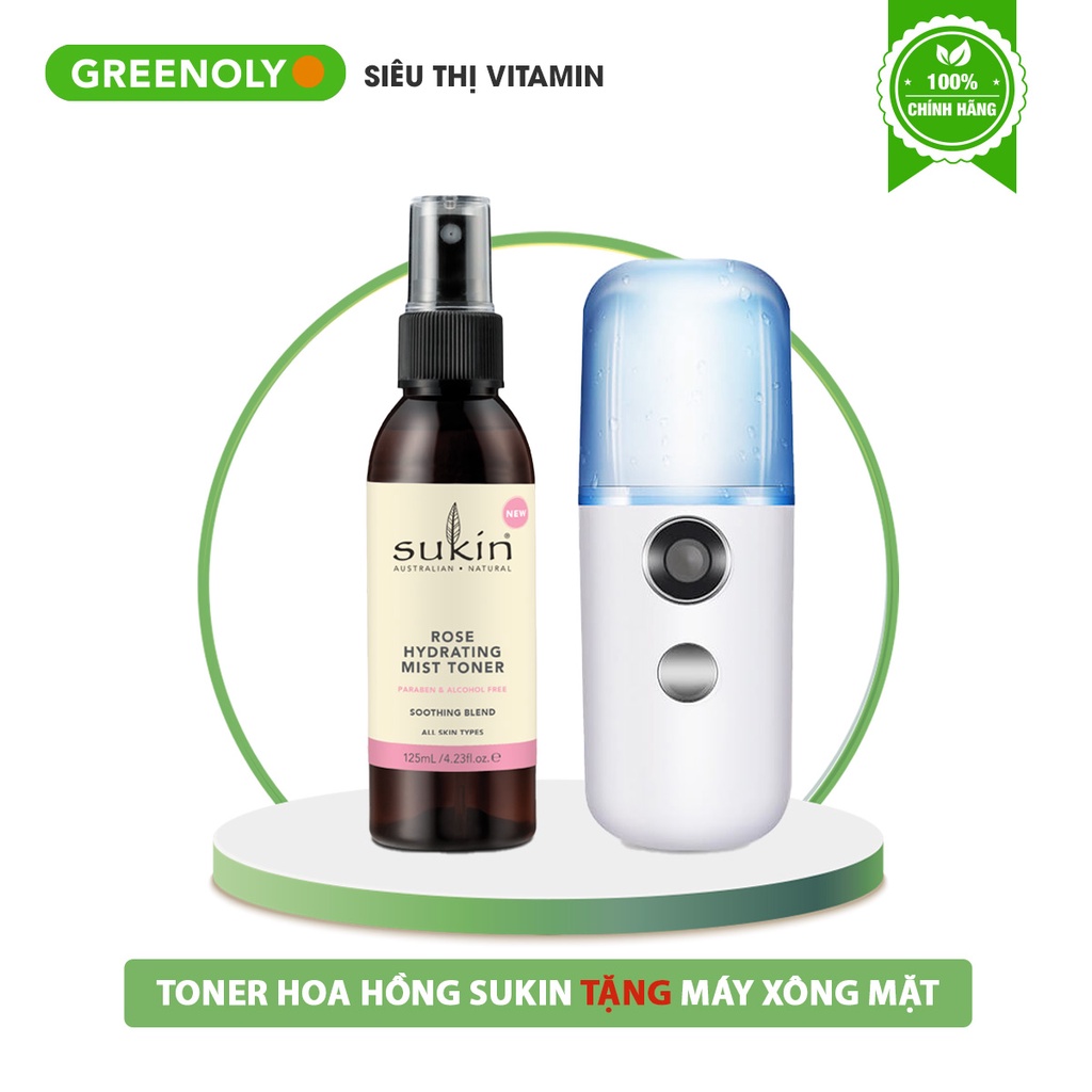 Sukin Nước Cân Bằng Dạng Phun Sương Hoa Hồng Rose Hydrating Mist Toner 125ml