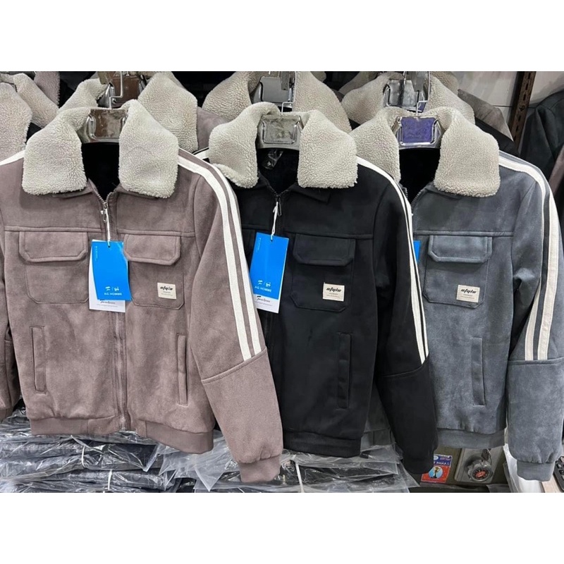 ÁO KHOÁC DA LỘN LÓT LÔNG, ÁO NAM CỔ LÔNG, HÀNG SIÊU CẤP