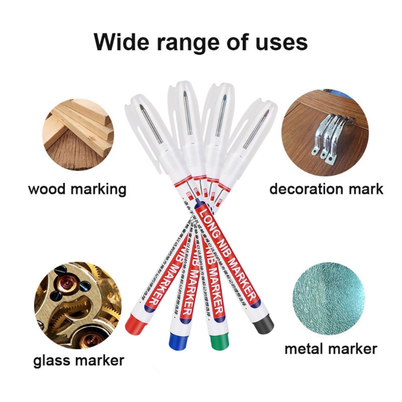 1 Bút Lông Đánh Dấu Hai Đầu Đa Chức Năng Màu Đỏ / Đen / Xanh Dương / Xanh Lá Dùng Để Trang Trí Nhà Tắm