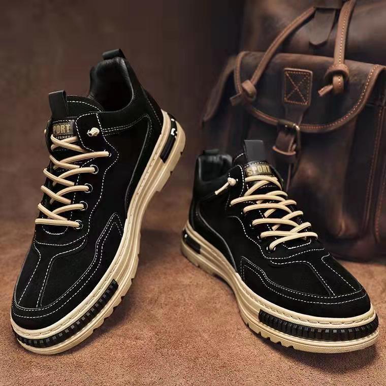 Giày Sneakers thể thao nam chất liệu da cao cấp RIUOH, phong cách năng động, đế cao su đúc êm ái