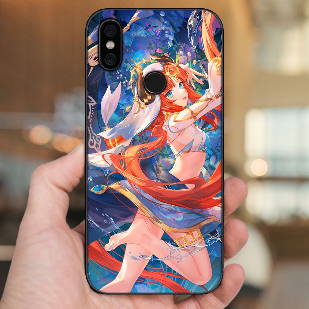 Ốp lưng Xiaomi Mi A2, Redmi 6X viền đen in hình Nilou Genshin Impact