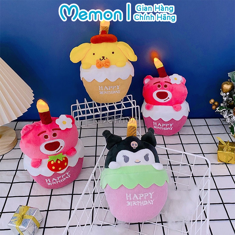 Gấu Bông Thú Phát Nhạc Bánh Kem Tặng Sinh Nhật Cao Cấp Memon