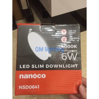 Đèn led downlight siêu mỏng 6W Ánh sáng trung tính - NSD0641 - Nanoco
