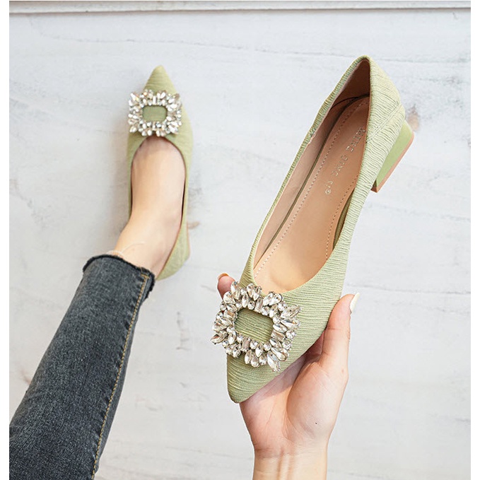 Giày búp bê phối nơ đính đá BIG SIZE _HÀNG CÓ SẴN SIZE