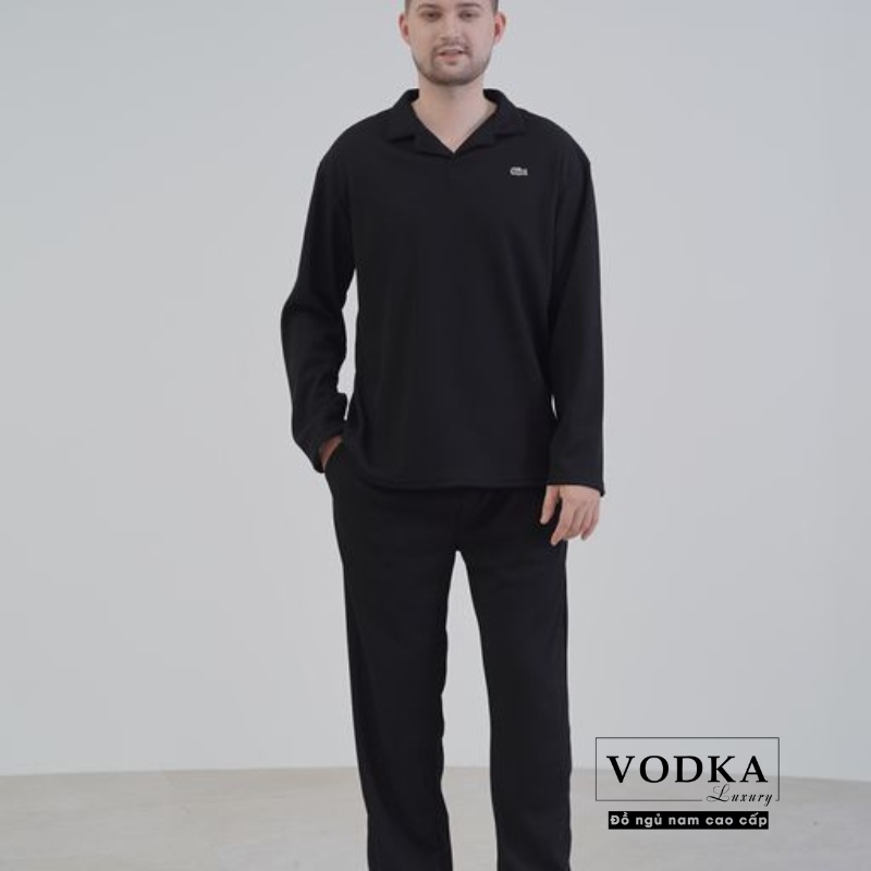 Đồ ngủ nam pijama nam thể thao chất cotton mềm mại màu đen nam tính CLDD