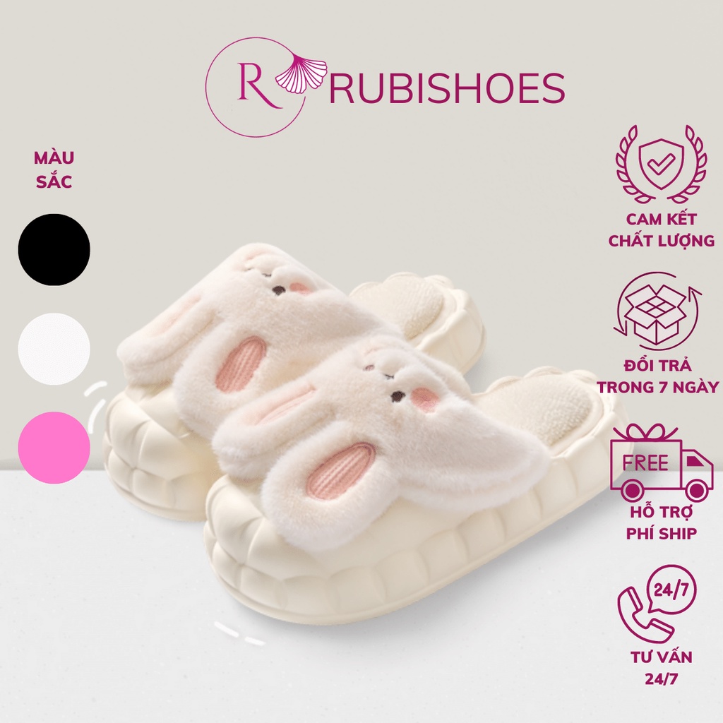 DÉP BÔNG ĐI TRONG NHÀ HỌA TIẾT HÌNH🐰🐰 TAI THỎ🐰🐰 DỄ THƯƠNG NHIỀU MÀU ĐI ĐƯỢC NGOÀI TRỜI - RUBISHOES