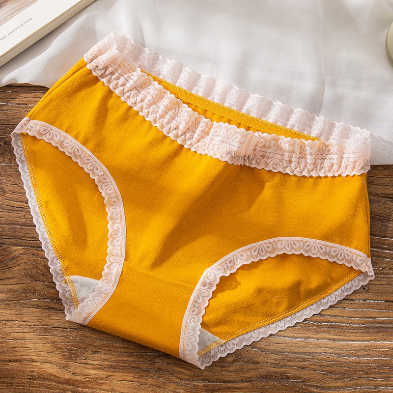 Quần lót nữ thun mềm Lylylorem QL201 cạp thấp viền ren nhỏ nhắn freesize dưới 60kg
