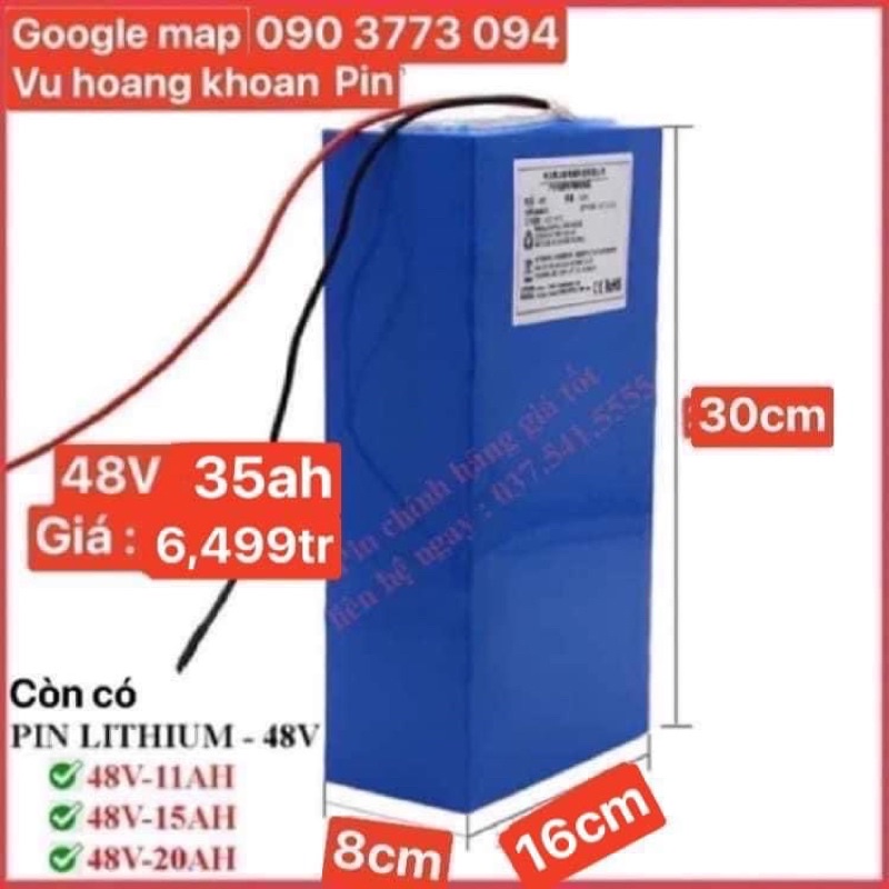 Pin Lithium cho xe điện 48V, 4 bình ácquy, Pin xe điện