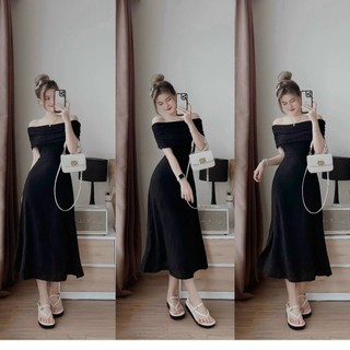 Đầm ngang vai sang chảnh thích hợp khi đi chơi, dự tiệc
