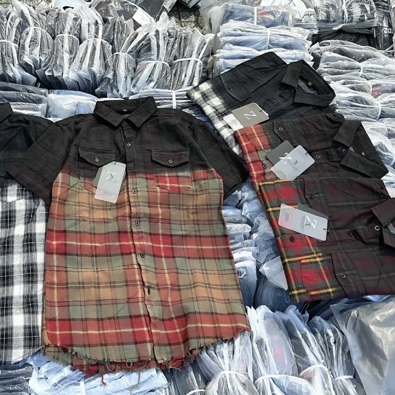 Áo sơ mi brr nam nữ ngắn tay long màu rách gấu , chất liệu cotton thấm hút mồ hôi cực kỳ tốt