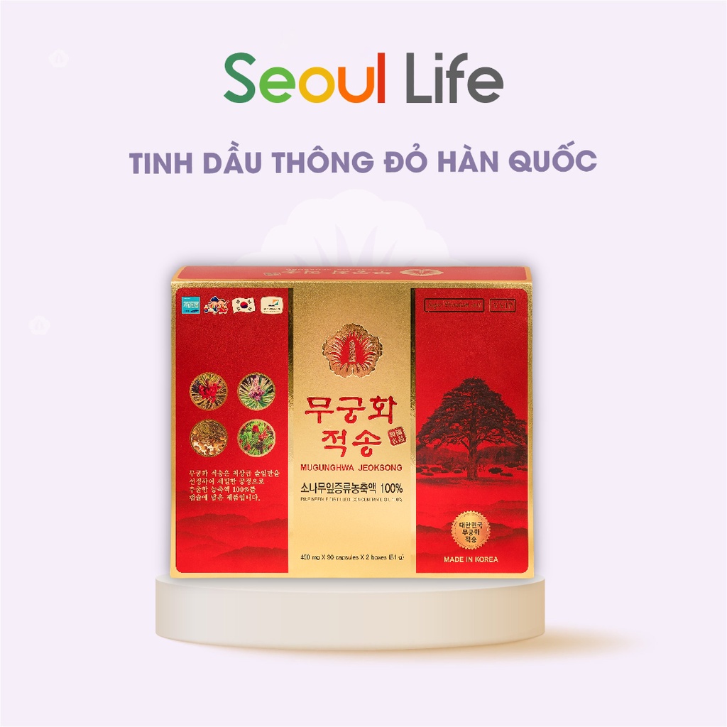 Tinh Dầu Thông Đỏ Chính Phủ Hàn Quốc Mugunghwa Jeoksong Thải Độc Chống Tiểu Đường 180 viên