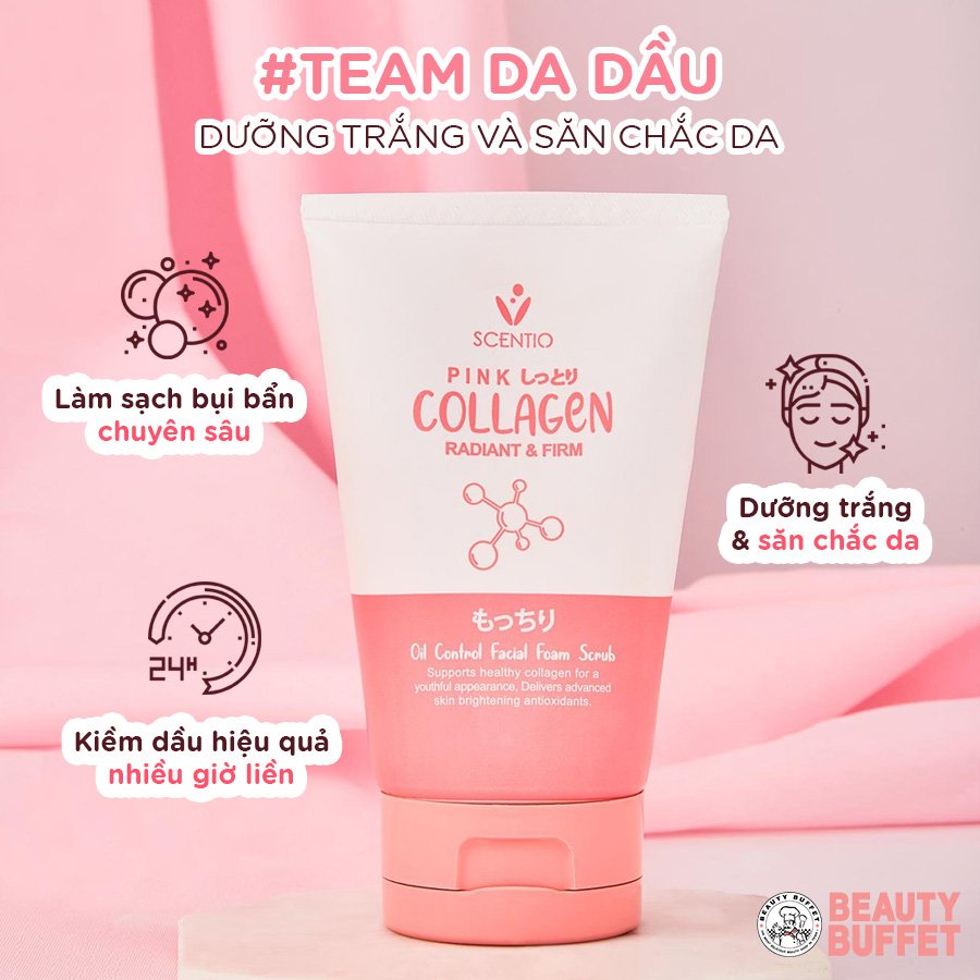 [Cleanser] Sữa rửa mặt cho kiểm soát nhờn Beauty Buffet Scentio Pink Collagen 100ml