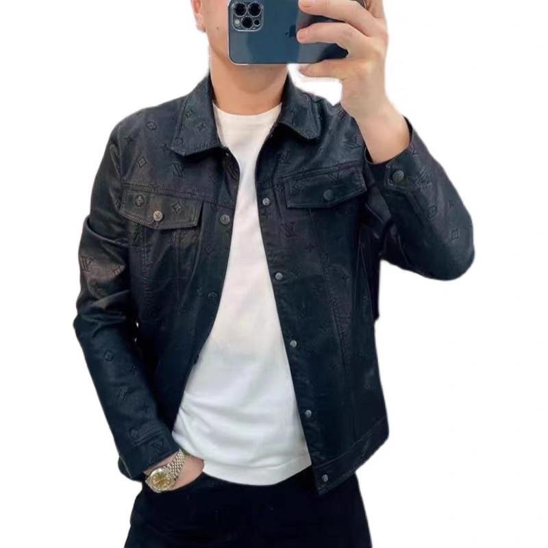 Áo Khoác Da Dập Vân Chìm LV Lót Lông Cao Cấp mẫu mới nhất Năm Nay