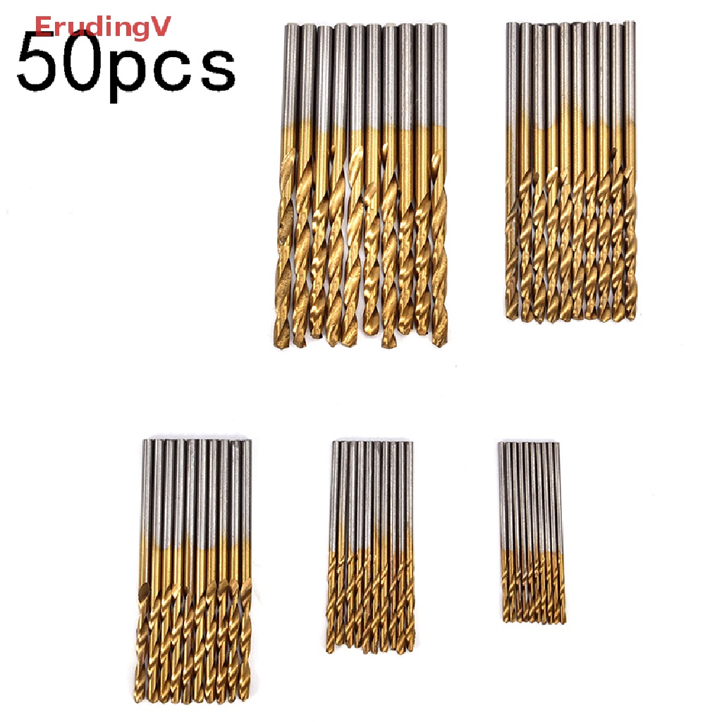 Bộ 50 Mũi Khoan Thép Titan Tốc Độ Cao 1 / 1.5 / 2 / 2.5 / 3mm