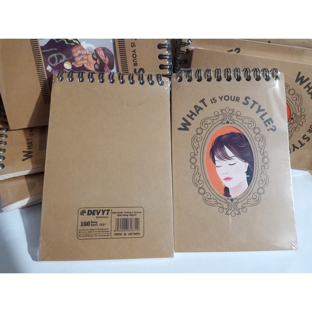 Sổ lò xo bìa Kraft Style A6 160tr_1631