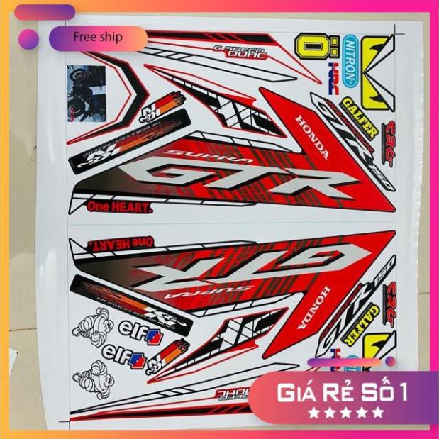 FREE SHIP + QUÀ TẶNG Tem rời winner GTR supra 2019 xám đỏ dán xe đen