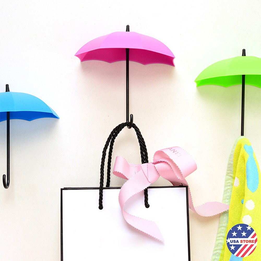 Set 3 Móc Treo Đồ Dáng Chiếc Ô Cá Tính - Móc Trang Trí Treo Gắn Tường