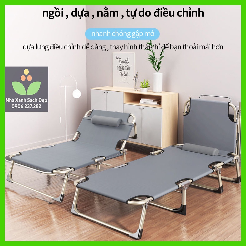 Giường xếp văn phòng 4 chân - giường gấp gọn - giường đơn gấp gọn