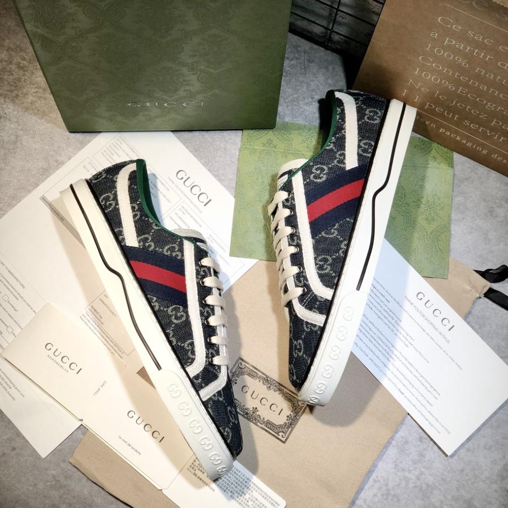 Giày Thể Thao Gucci Tennis 1977 'Denim'. Giày Thể Thao Gucci Tennis Vải Bò