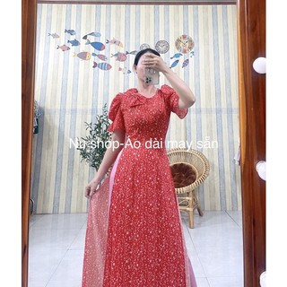 Áo dài hoa nhí ( áo may sẵn shop tự chụp)