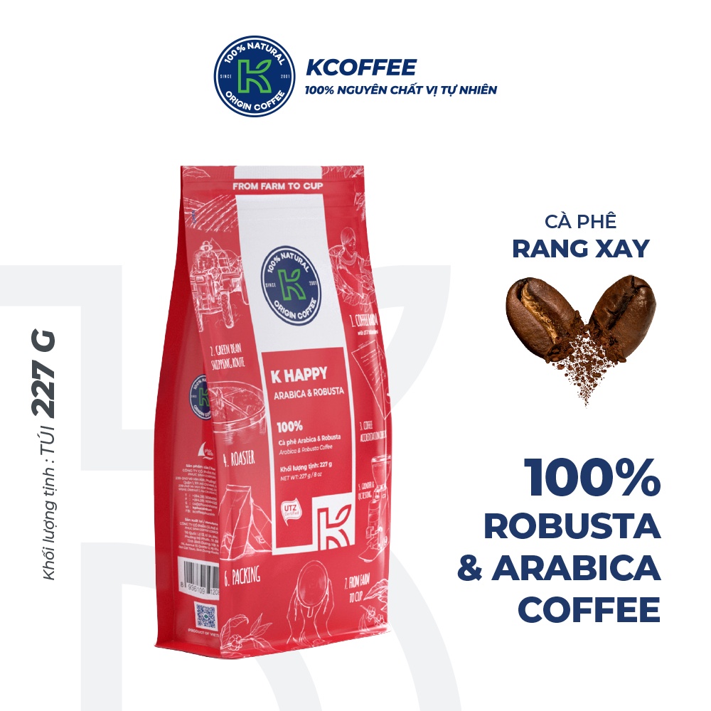 Hộp quà cà phê rang xay Robusta Arabica và cà phê hoà tan Love Box 4 thương hiệu K Coffee