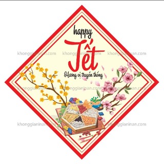 16 Tem Happy Tết - mứt tết truyền thống hình thoi 7cm by meanche