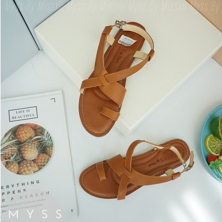 Giày sandal xỏ ngón phối quai chéo cao cấp thời trang MYSS - SDDT03