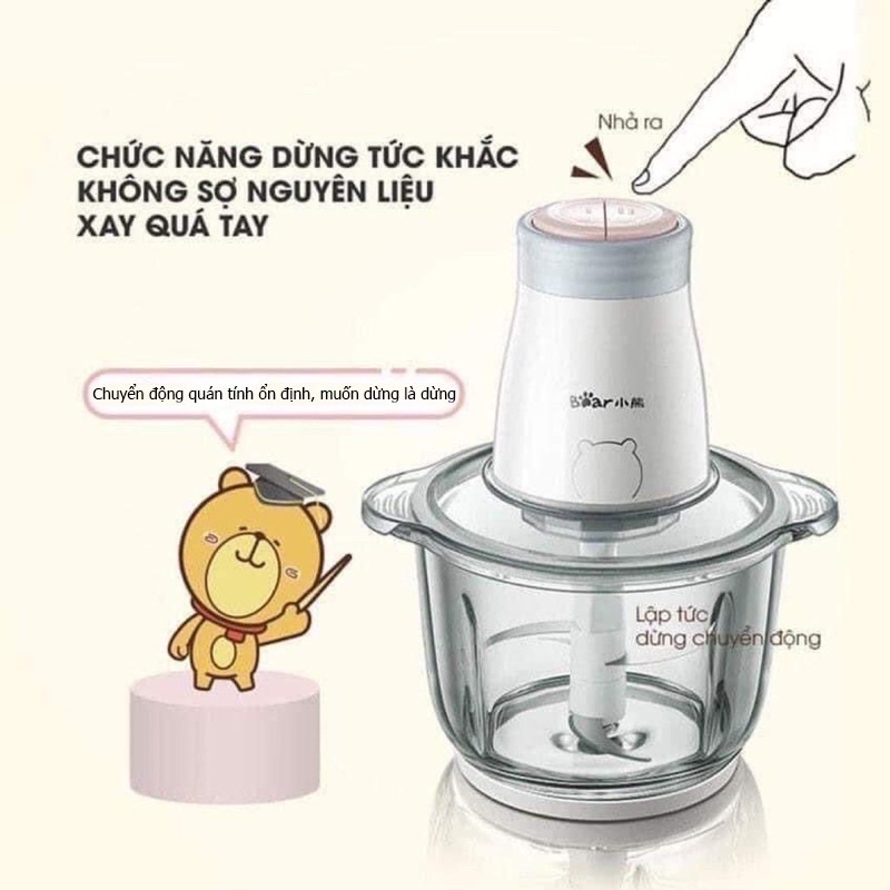 máy say bear thủy tinh 2L