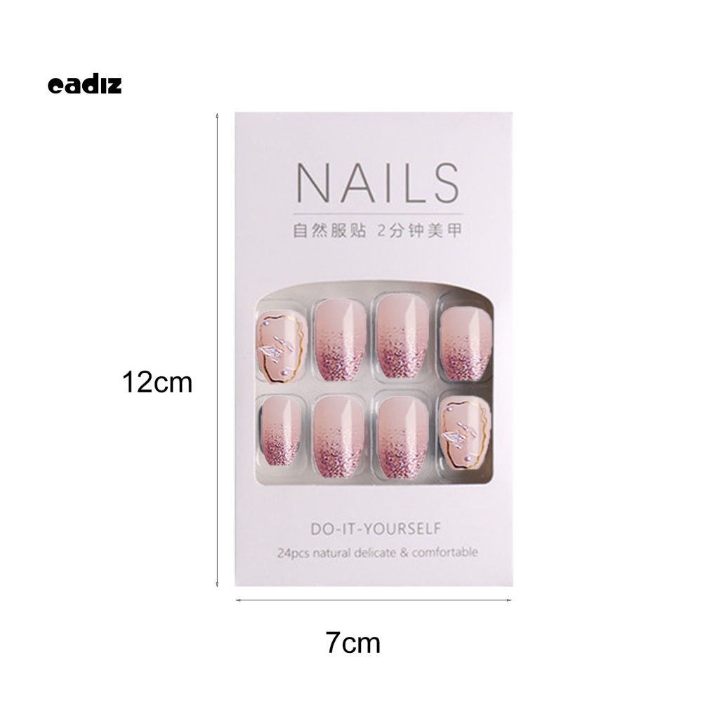 1 Bộ Móng Tay Giả Có Thể Tháo Rời Kèm Keo Dán Thiết Kế Ngọc Trai Giả Tiện Dụng Cho Salon