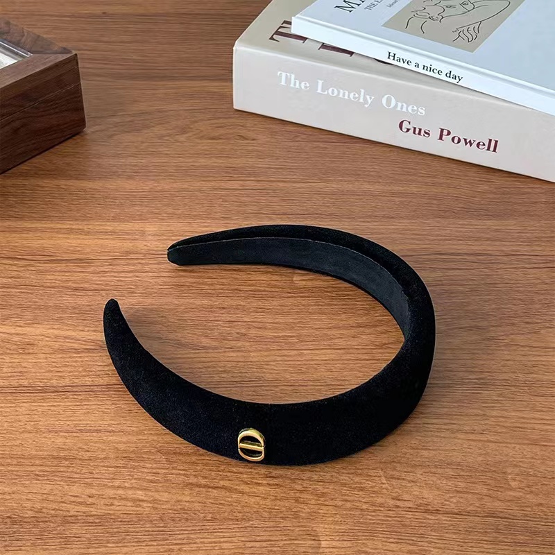 Băng Đô Nhung Đen In Chữ Dongdaemun Kiểu Retro Pháp Xinh Xắn Cho Nữ