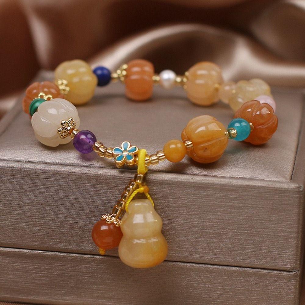 Vòng Tay Chuỗi Hạt Hình Quả Bí Ngô Thời Trang