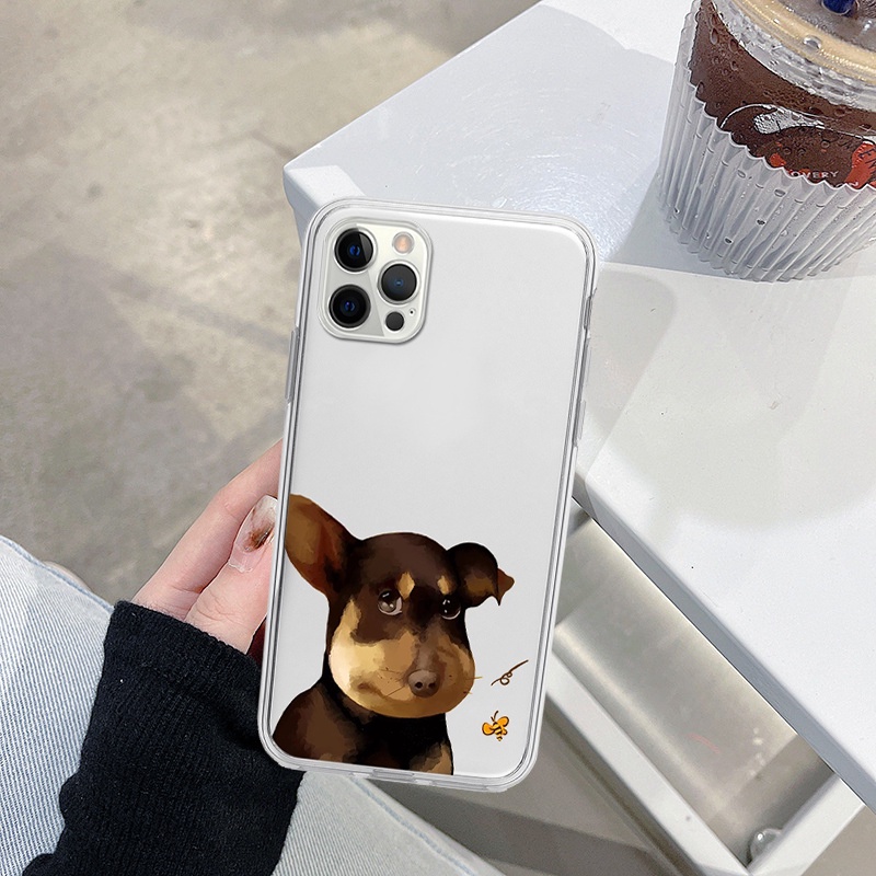 Ốp BVC điện thoại iphone cạnh vuông chó mặt sưng ngộ nghĩnh cho 6/6splus/7/7plus/8/8plus/x/xr/xs/11/12/13/14/pro/max/cho