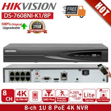 ĐẦU GHI CAMERA IP 8 KÊNH HIKVISION DS-7608NI-K1 4K 8MP, AUDIO, HDMI 4K