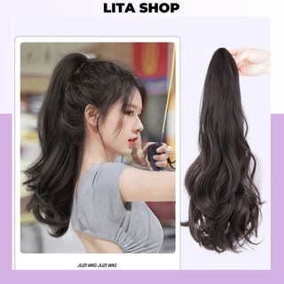 Tóc giả nữ ngoạm xoăn đuôi dài 55cm cao cấp