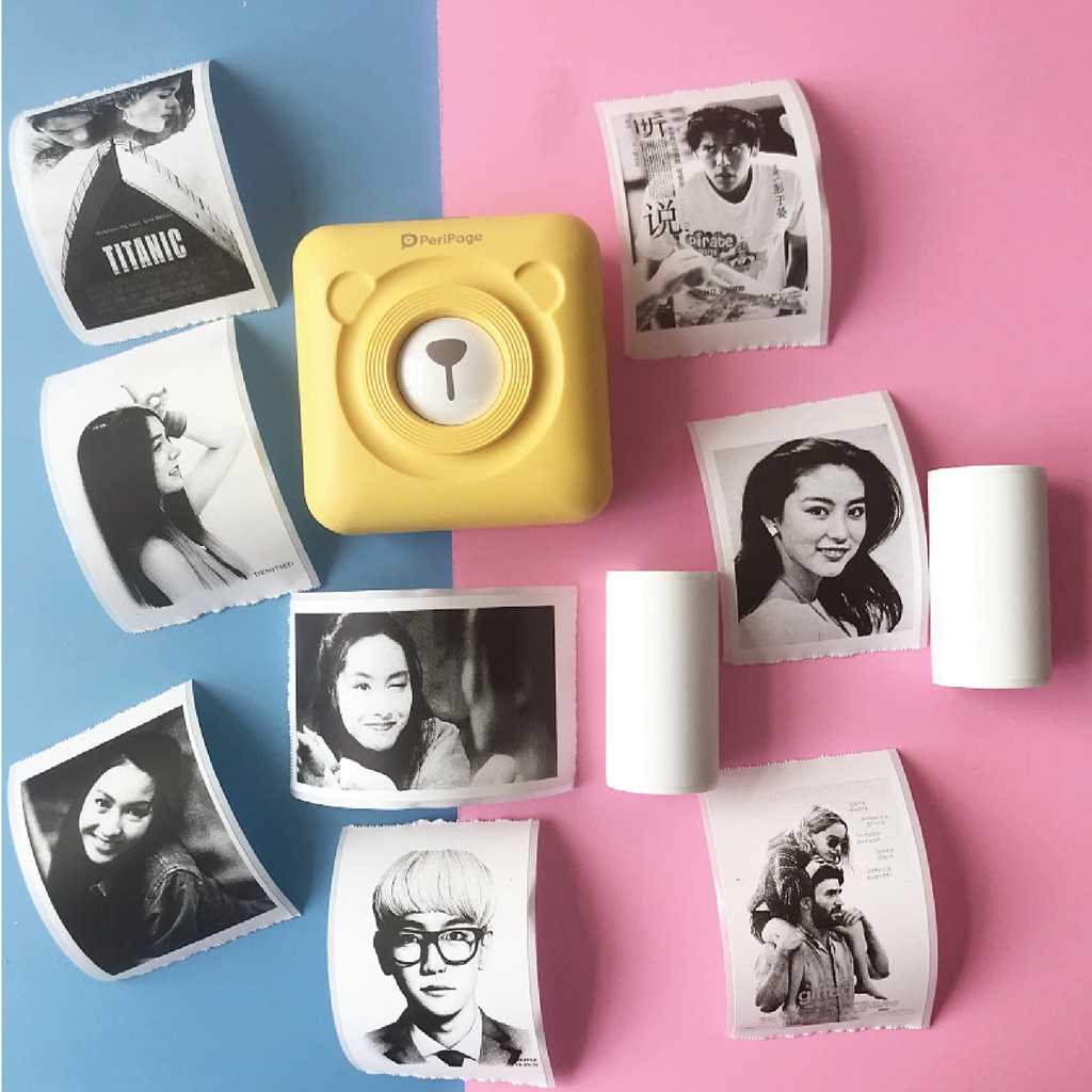 Giấy in nhiệt dán được cho máy in bluetooth mini cầm tay,máy in con mèo, máy Peripage, máy PT210...