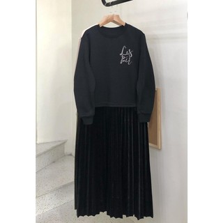 Set Váy Nhung Xếp Ly Nữ