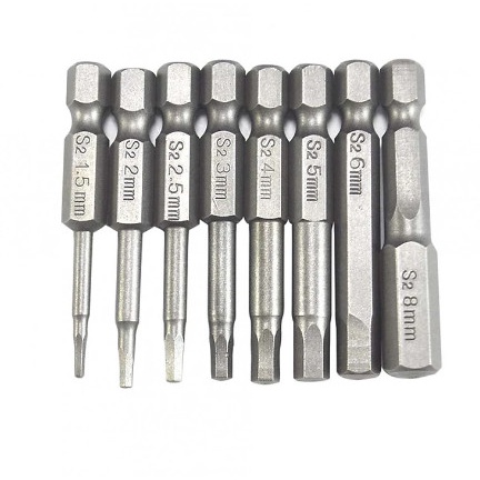 Bộ 8 đầu lục giác lắp máy khoan chuôi lục