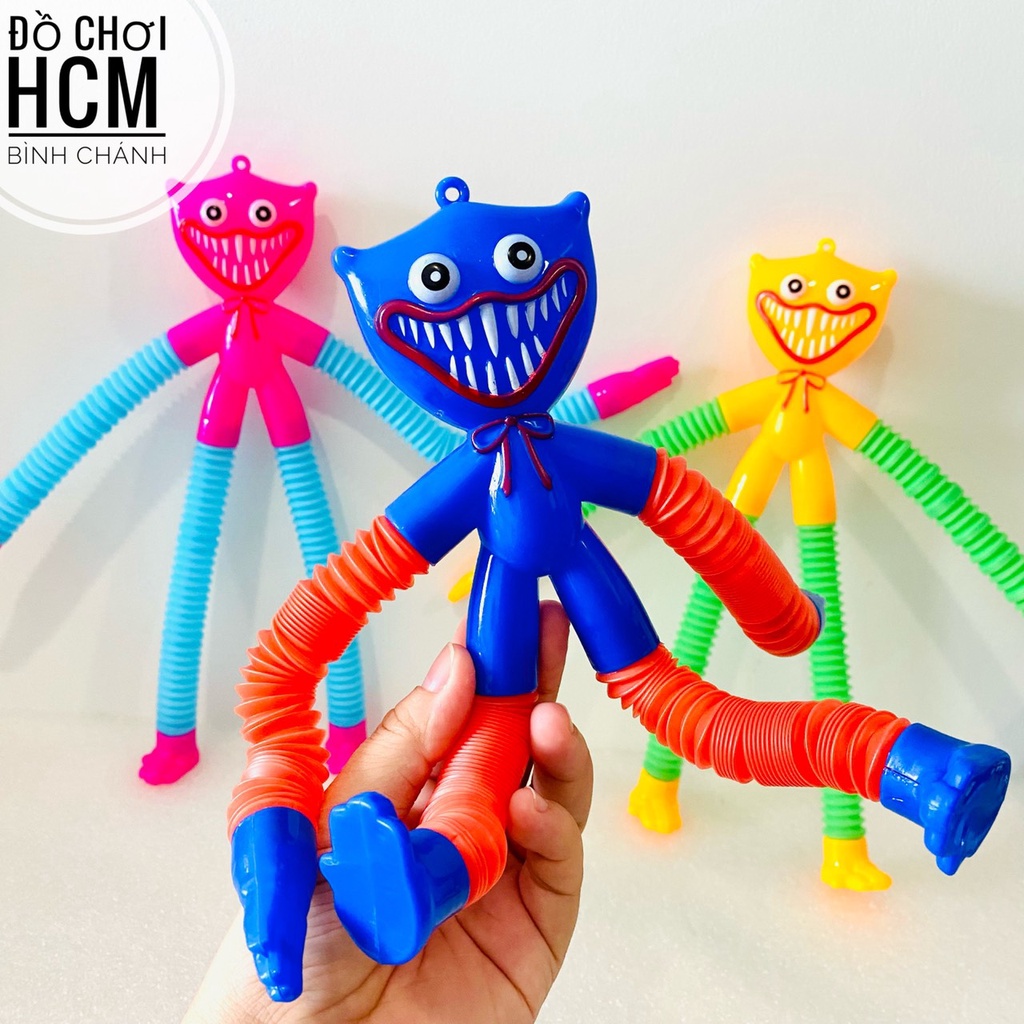 Đồ chơi trẻ em huggy wuggy ống lò xo kéo dãn biến hình mọi kiểu dáng, giãn giảm căng thẳng, xả stress