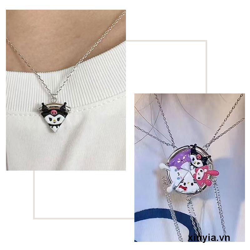 🌺Vòng cổ Nam Châm Mặt Hình Pizza Sanrio Melody Cún Cinnamon Hello Kitty Cho Nữ
