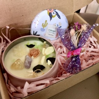 [Quà Tặng Handmade] Set quà Nến thơm và hoa khô Canary