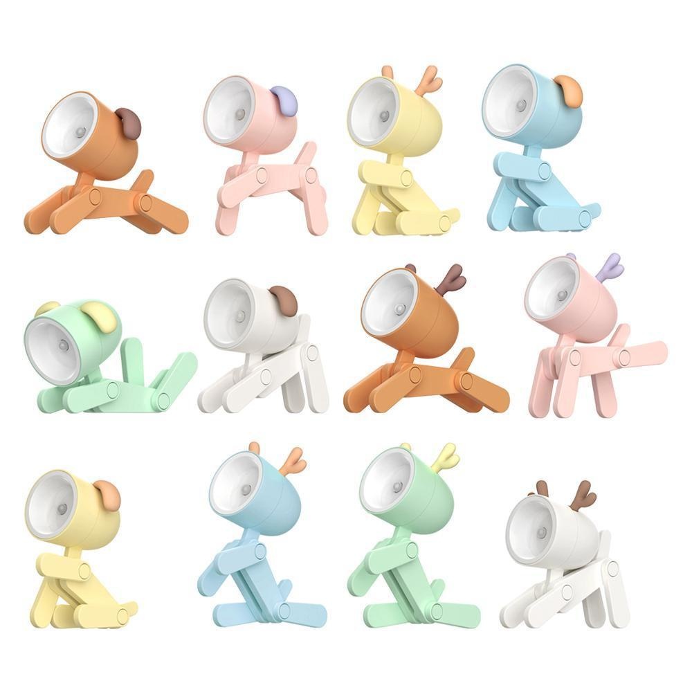 Đèn Ngủ LED 3D Mini Để Bàn Hình Hươu / Khủng Long Có Giá Đỡ Điện Thoại Di Động Trang Trí Nhà Cửa