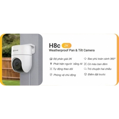 CAMERA EZVIZ H8C QUAY XOAY, TỰ ĐỘNG THEO DÕI CHUYỂN ĐỘNG THÔNG MINH