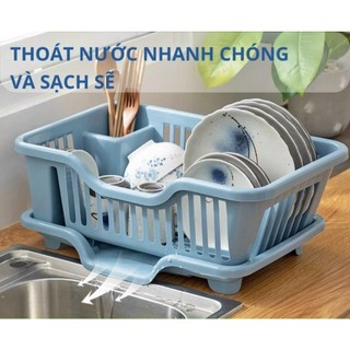 Kệ úp chén, đĩa, bát, ly có khay thoát nước, dùng cho 1 người