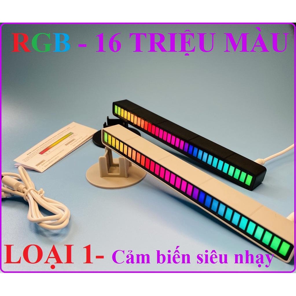 Thanh đèn led RGB nháy theo nhạc 16 TRIỆU MÀU điều khiển bằng cảm biến âm thanh siêu nhạy đèn trang trí PC, decor phòng